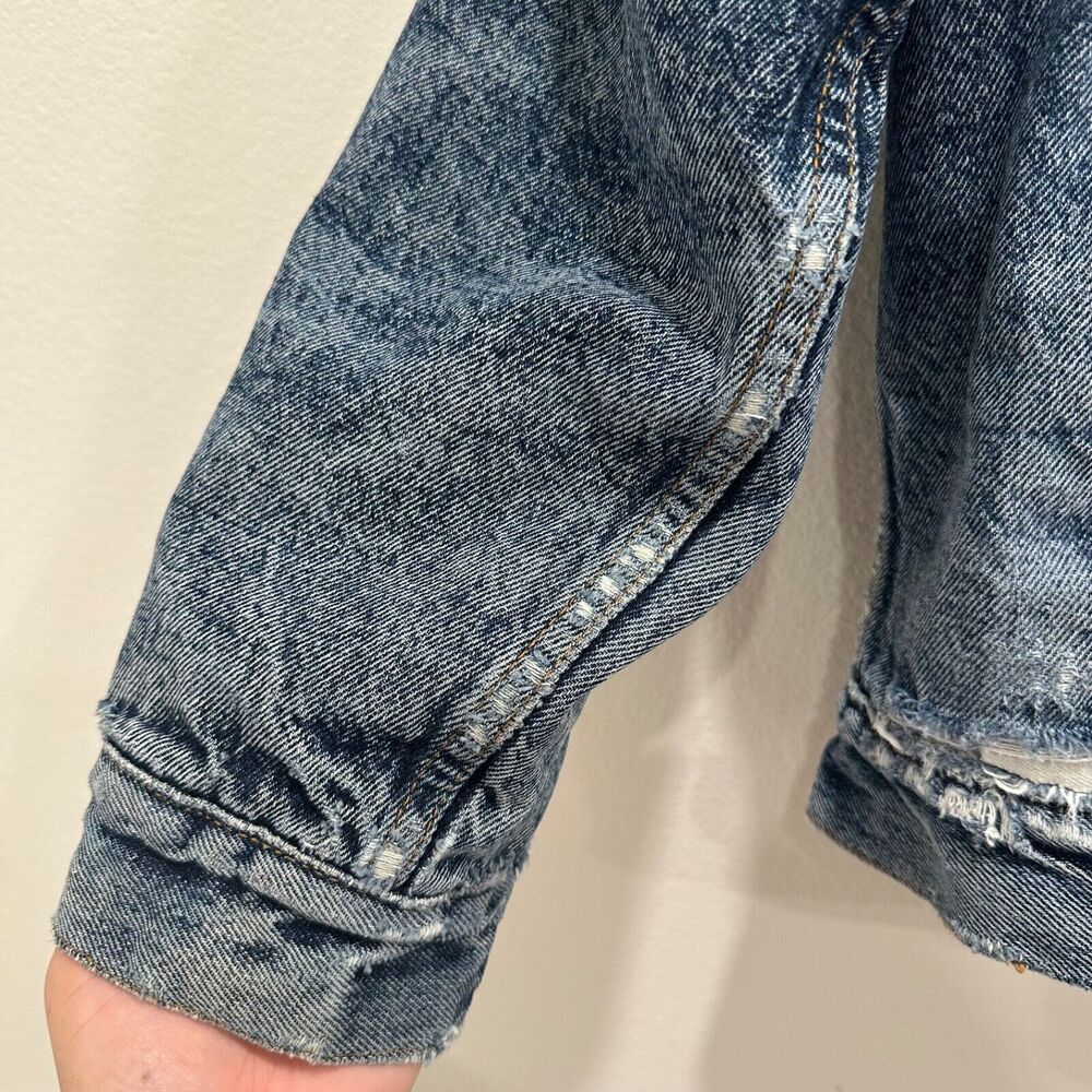 Vintage 80's Levi's 527 Trucker Sherpa Lined Denim Jacket Size Small Made In USA - Picture 5 of 13